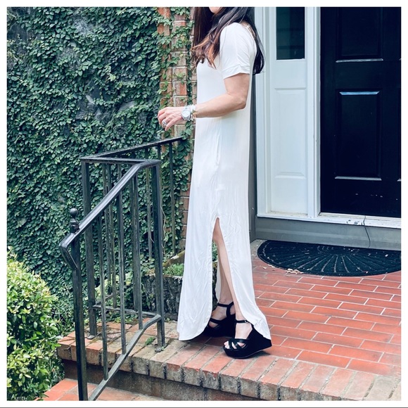 03 Summer perfect! Off white maxi dress side pockets - Picture 6 of 6